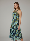 Vestido estampado con escote cruzado