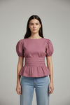 Blusa con jaretas y manga corta
