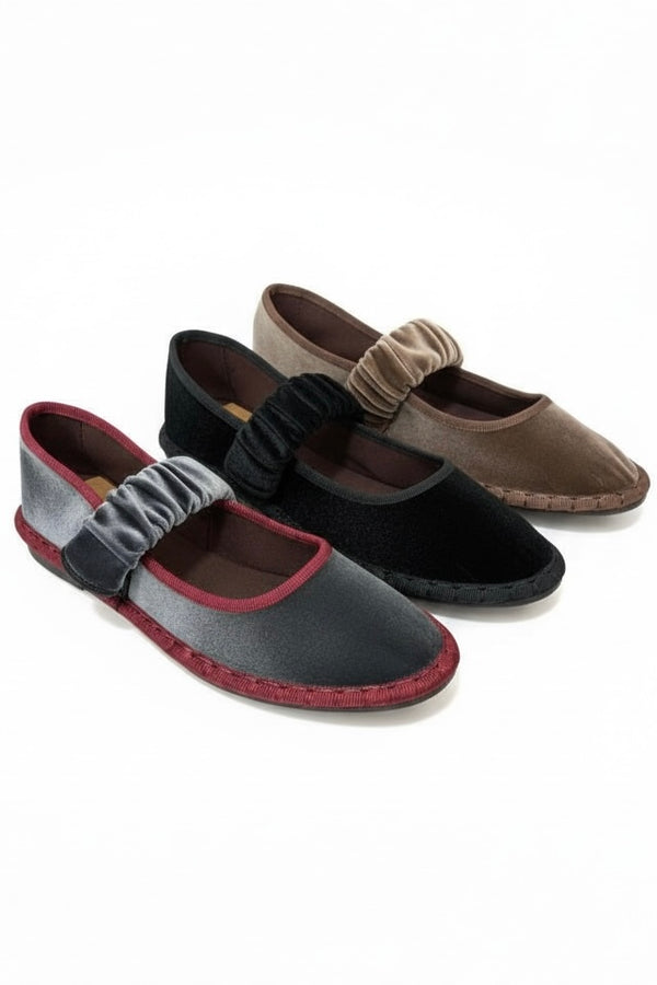 Merceditas de terciopelo con elástico