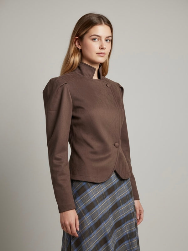 Blazer Tokio cruzada con cuello mao