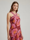 Vestido estampado con escote cruzado