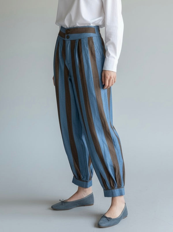 Pantalones balloon a rayas cassia