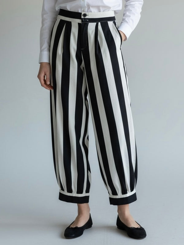 Pantalones balloon a rayas cassia