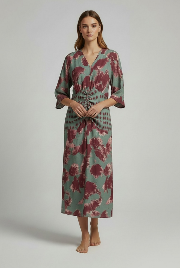 Vestido Midi Viscosa Estampado
