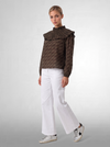 Blusa estampada con volante plisado
