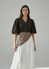 Blusa de Manga Globo con Escote en V