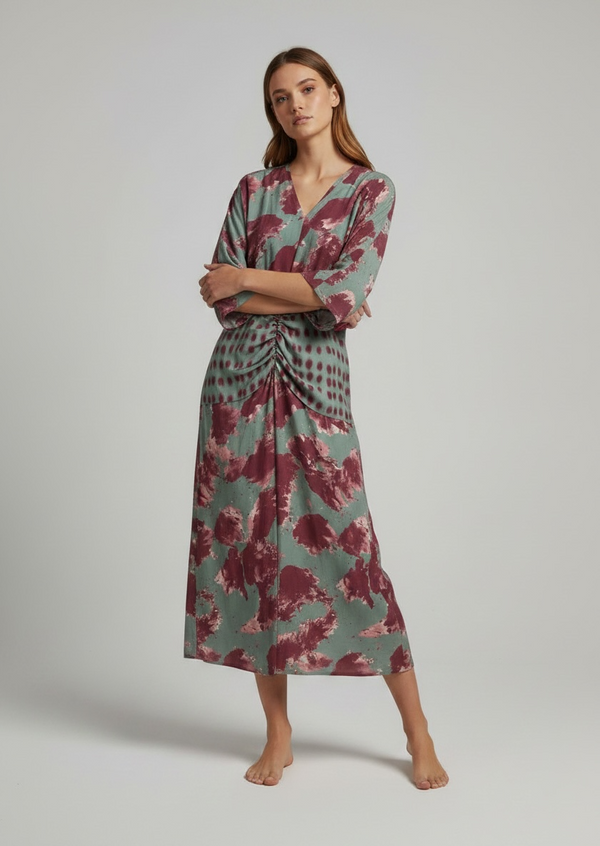 Vestido Midi Viscosa Estampado