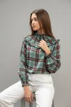 Blusa Greta de cuadros con volante