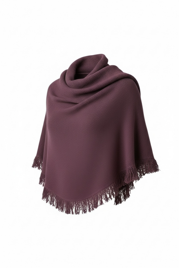 Poncho - fleco corto