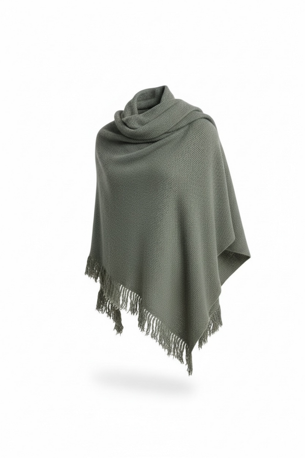 Poncho - fleco corto