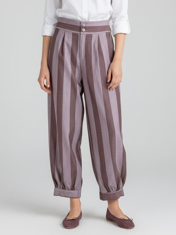 Pantalones balloon a rayas cassia