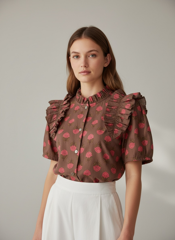 Blusa Volante Garden Vintage