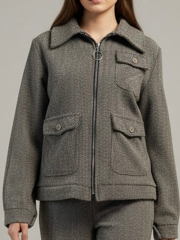 Conjunto chaqueta cremallera y pantalón ancho