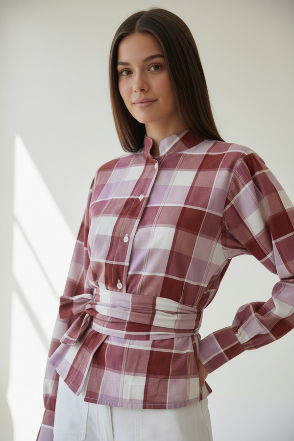 Camisa Cuadros Siena – Cinturón o Lazada