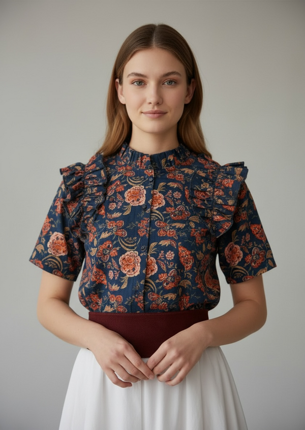Blusa Volante Garden Vintage