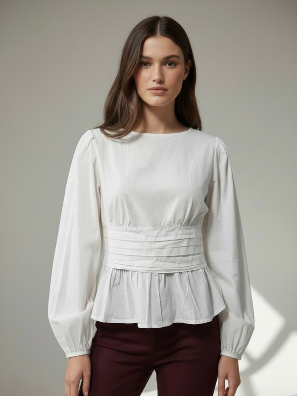 Camisa con jaretas en cintura