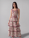 Vestido estampado de volantes