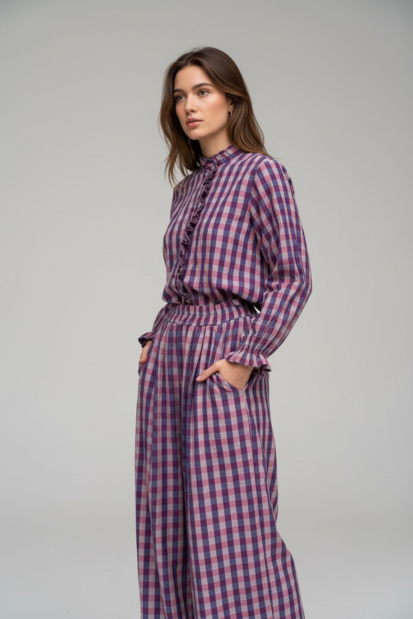 Conjunto Vichy Ciruela