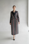 Abrigo "Heritage" Maxi a Rayas con Detalles de Sastre