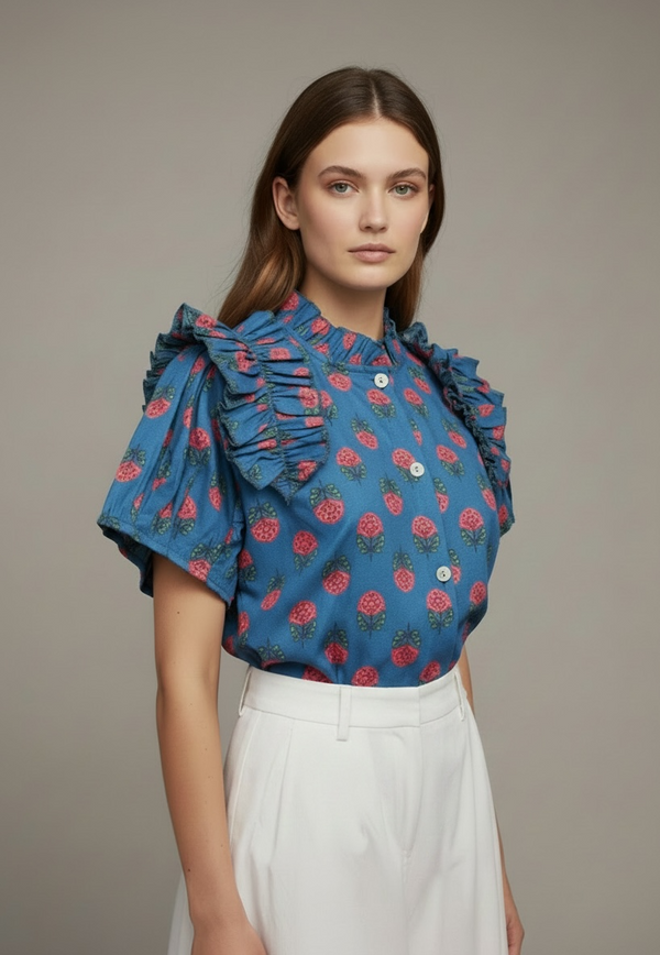 Blusa Volante Garden Vintage