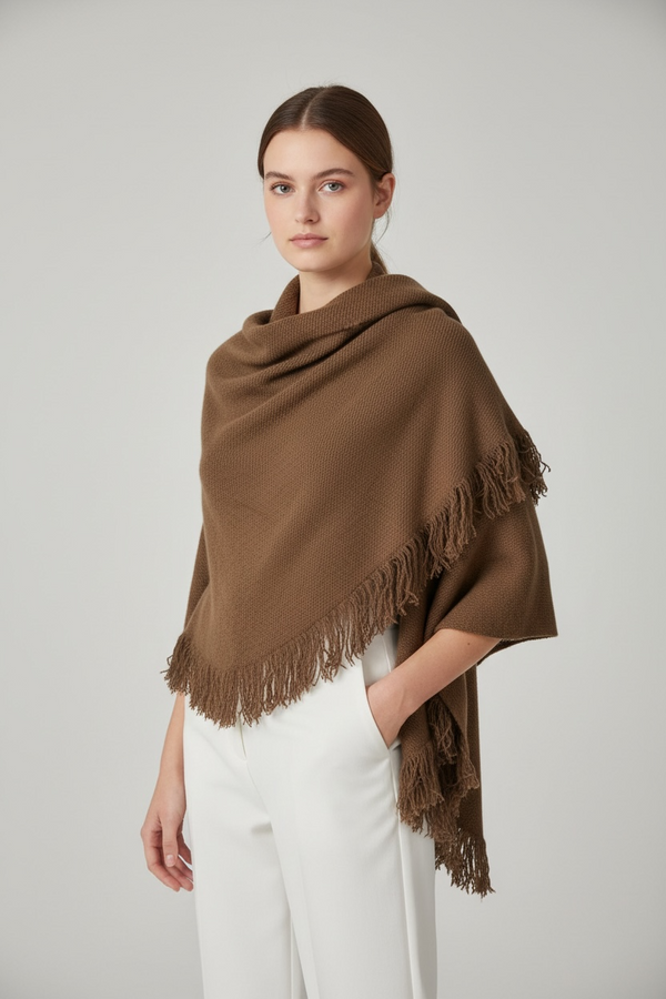 Poncho - fleco corto
