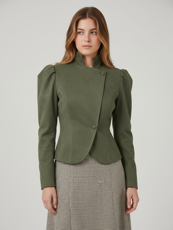 Blazer Tokio cruzada con cuello mao