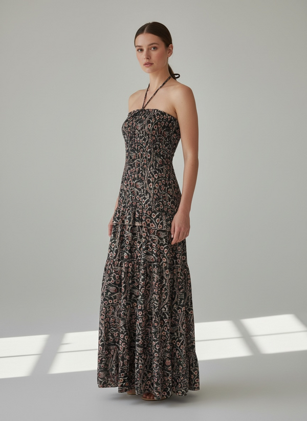 Vestido Halter con lazada Multiposición
