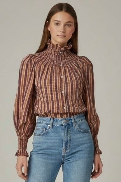 Conjunto “Eternity” de Blusa y Falda Larga a Rayas