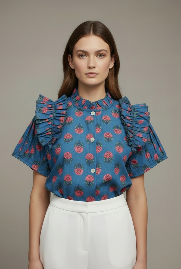 Blusa Volante Garden Vintage