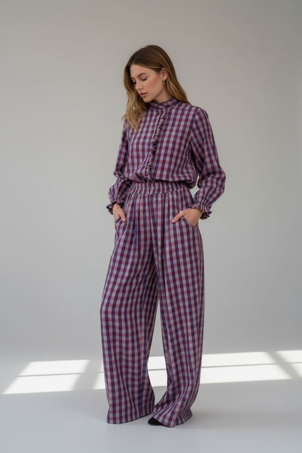 Conjunto Vichy Ciruela