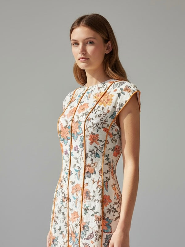 Vestido Diseño Floral Corte Estructurado