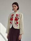 Chaqueta bordada con motivo floral