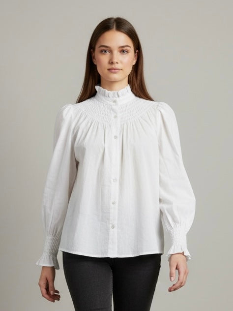 Blusa de Cuello Alto Fruncido "Victória"