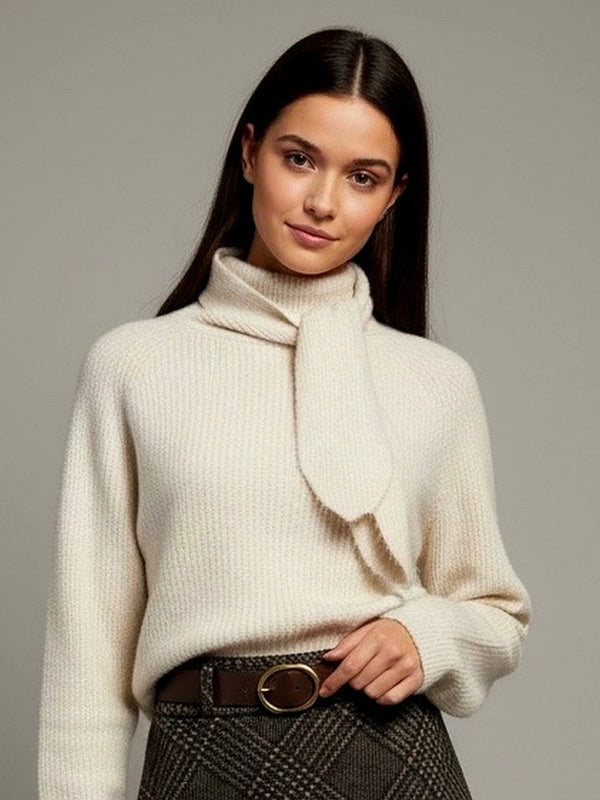 Conjunto falda con cinturón y jersey