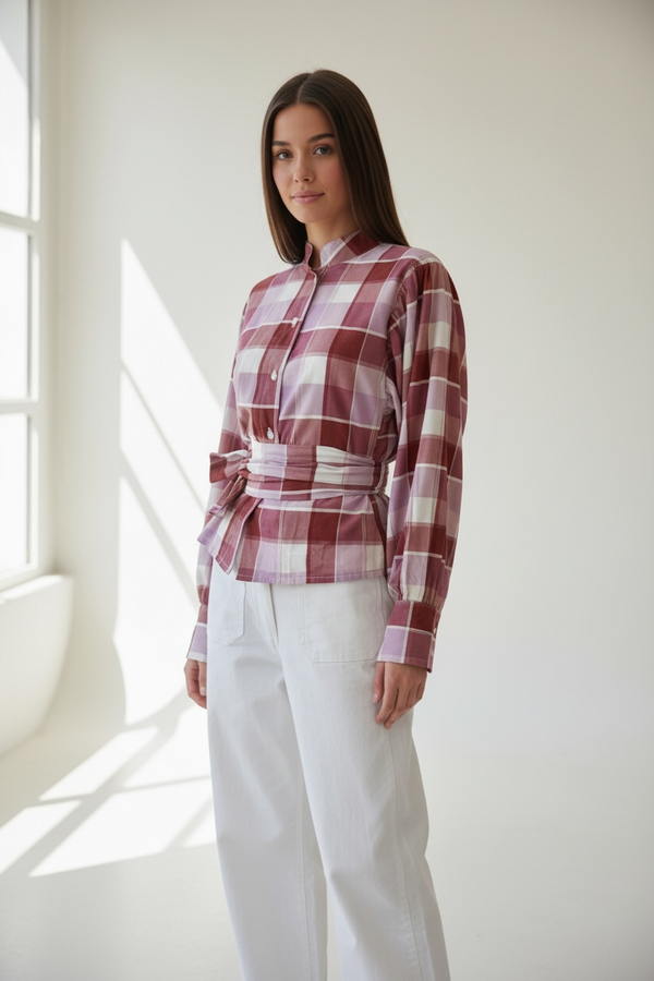 Camisa Cuadros Siena – Cinturón o Lazada