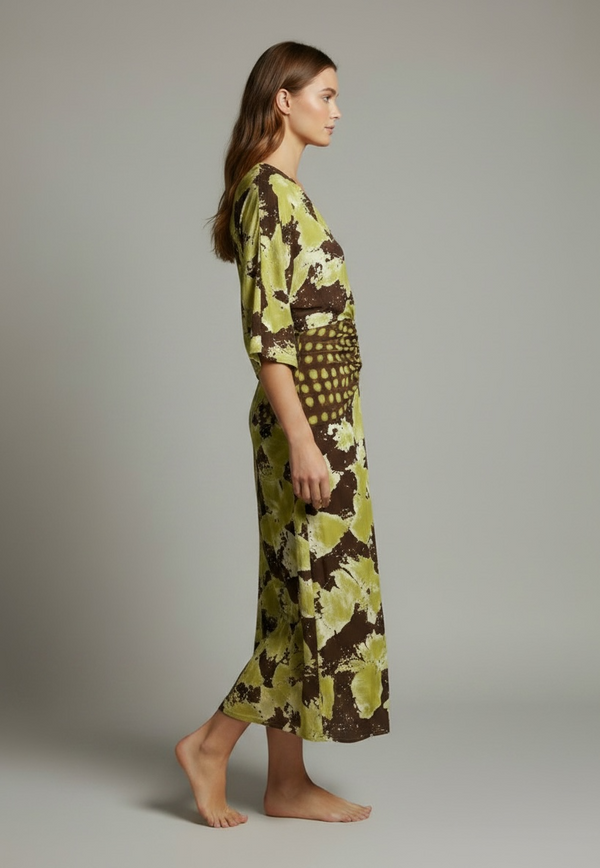 Vestido Midi Viscosa Estampado