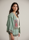 Chaqueta Kimono Bordada Estilo Étnico