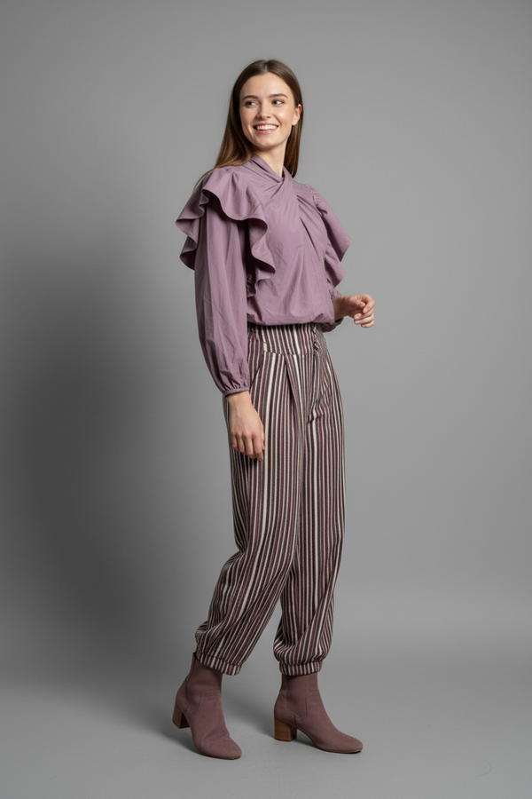 Pantalón rayas y elástico en el bajo “cassia”