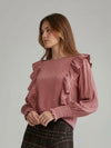 Blusa “Aria” con vuelo y volantes