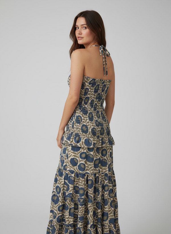 Vestido Halter con lazada Multiposición
