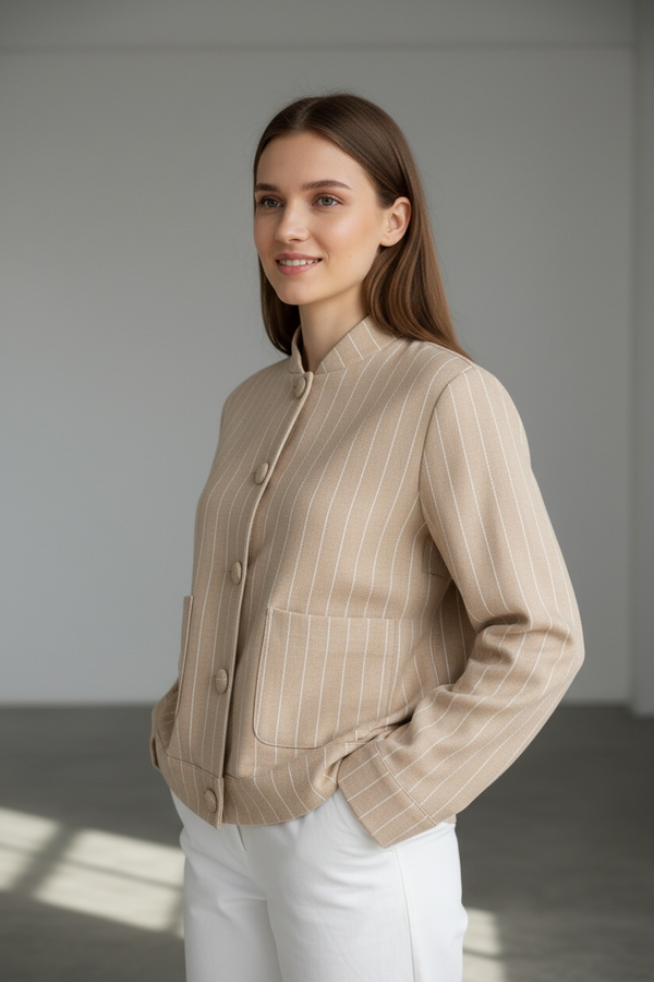 Chaqueta Raya Diplomática Cuello Mao