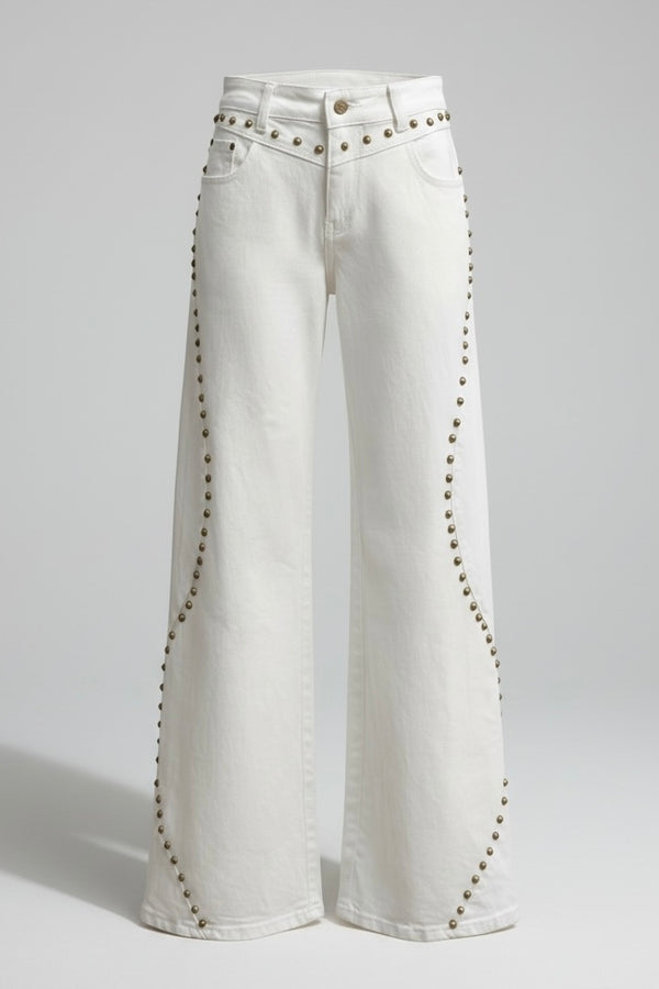 pantalón con tachuelas denim