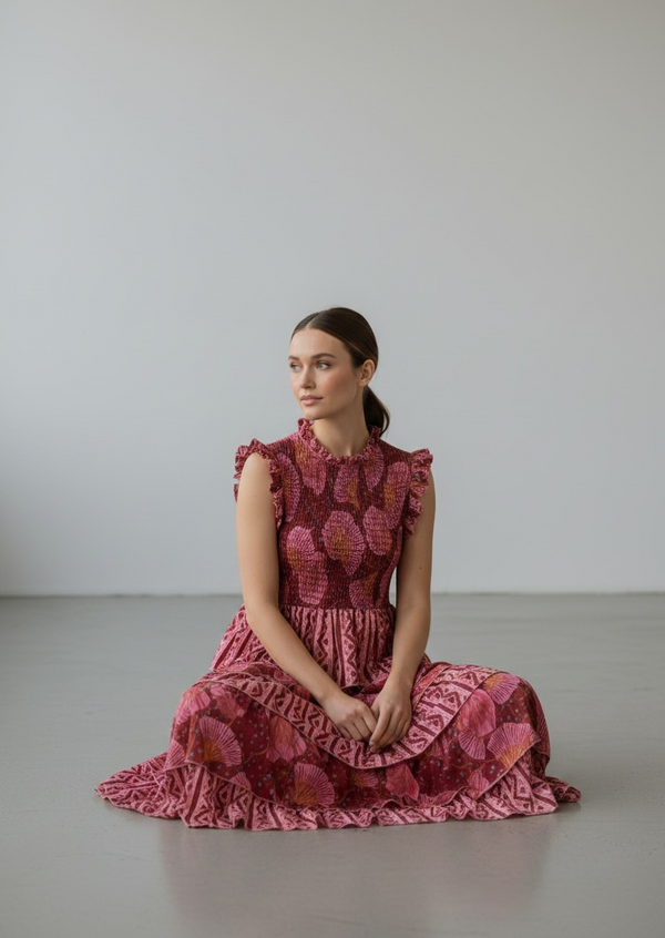 Vestido Boho Étnico Volantes Tierra