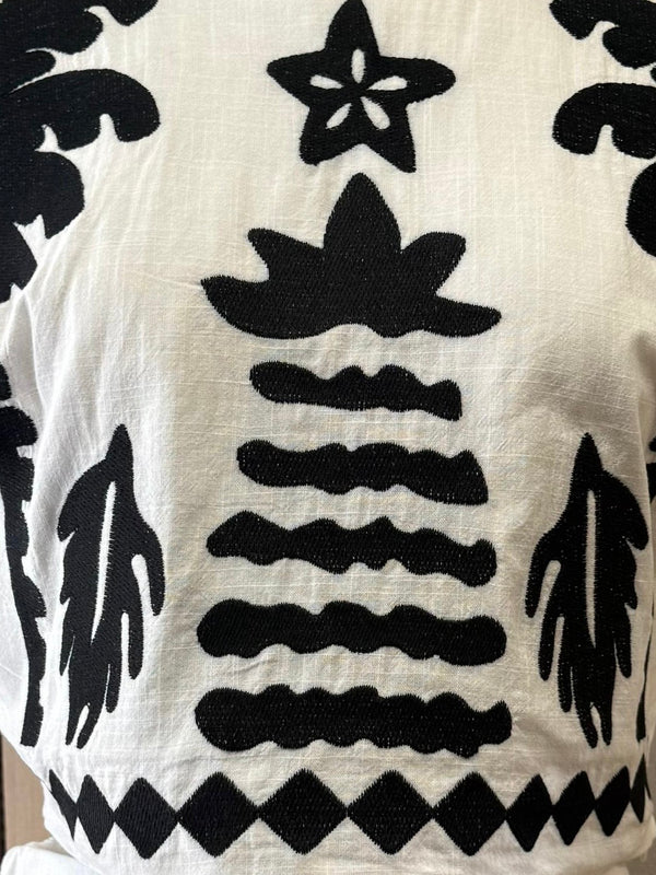 Conjunto estampado tropical largo