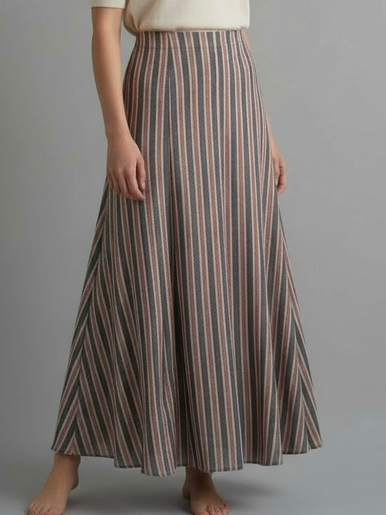 Conjunto “Eternity” de Blusa y Falda Larga a Rayas