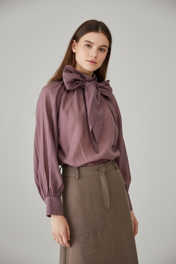 Blusa de gasa con Lazo