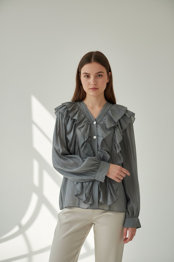 Blusa Gasa Ruffle "Aura"