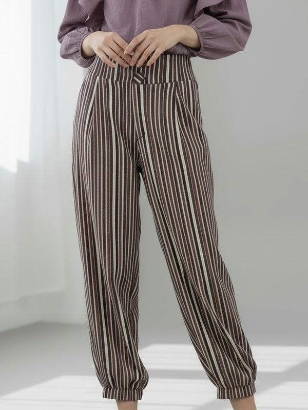 Pantalón rayas y elástico en el bajo “cassia”