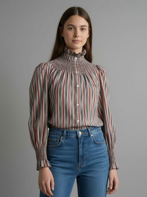 Conjunto “Eternity” de Blusa y Falda Larga a Rayas