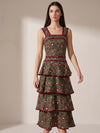 Vestido estampado de volantes